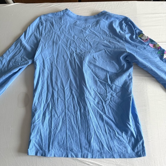 Life Is Good Crusher T-Shirt Falling Gnome Leaves Long Sleeve Womens Medium Blue - Picture 9 of 14